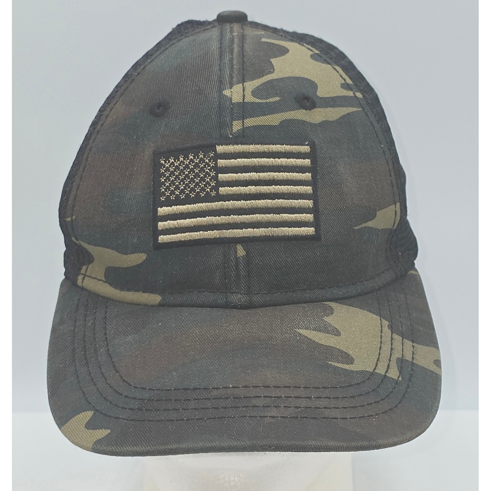 H3 Headwear‎ Camo Trucker Hat American Flag Patch Snapback Cap Camouflage